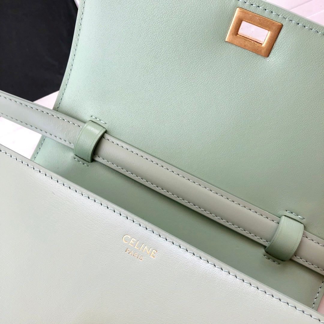 賽C家-Box Teen 拋光小牛皮手袋-水綠色
