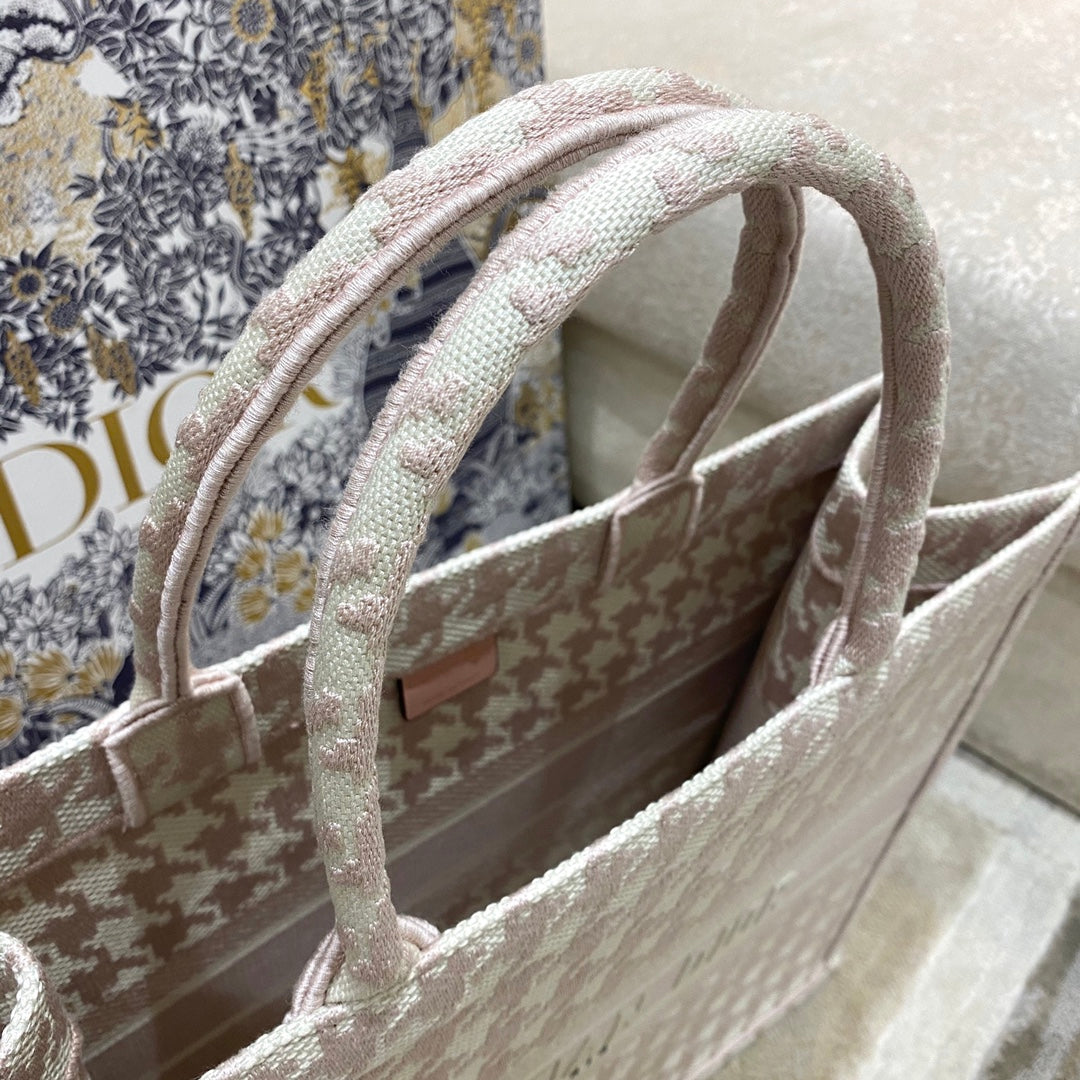 Dior Book Tote-大號41.5cm-粉色千鳥格