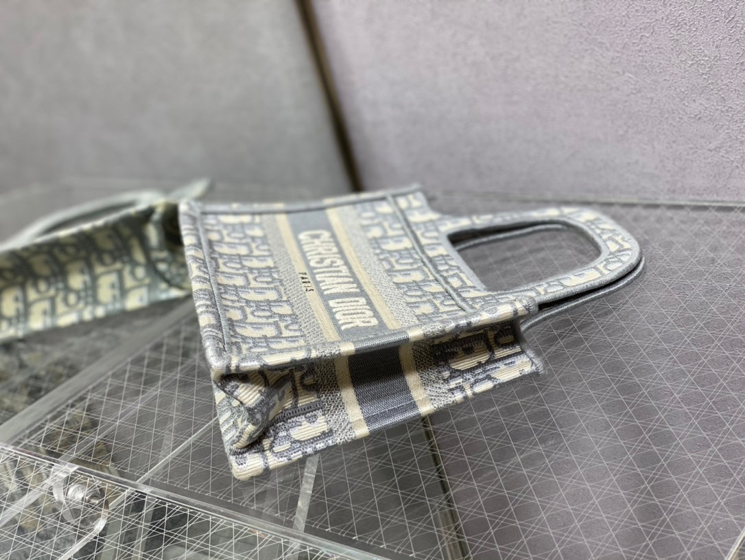 Dior Book Tote-Mini 23cm-灰色老花