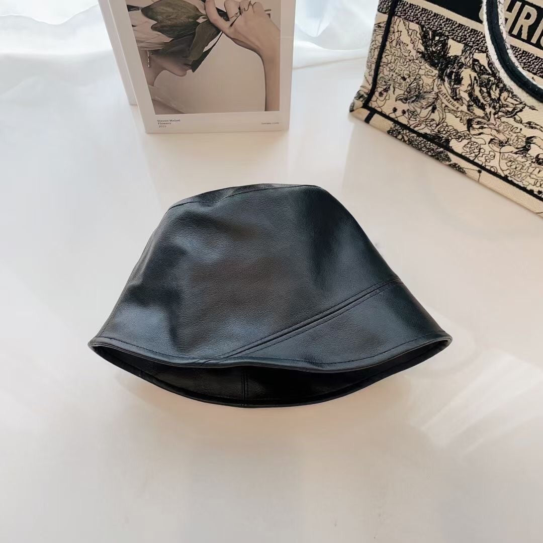 普P家-皮革不規則漁夫帽