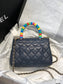 Chanel mini coco handle彩虹包-深藍色