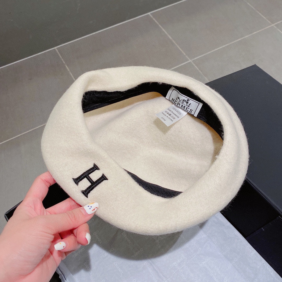 小愛款-羊毛貝雷帽 白色