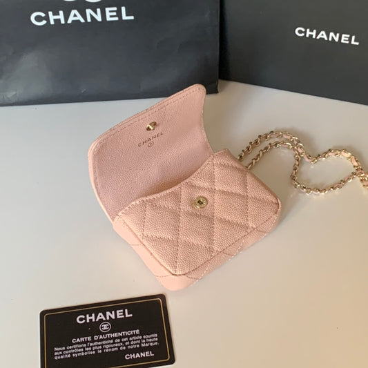 CHANEL 珍珠鏈條零錢包!