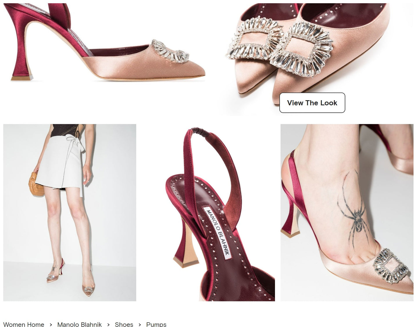 Manolo Blahnik-22SS 晶飾搭扣高跟鞋 白色 8cm