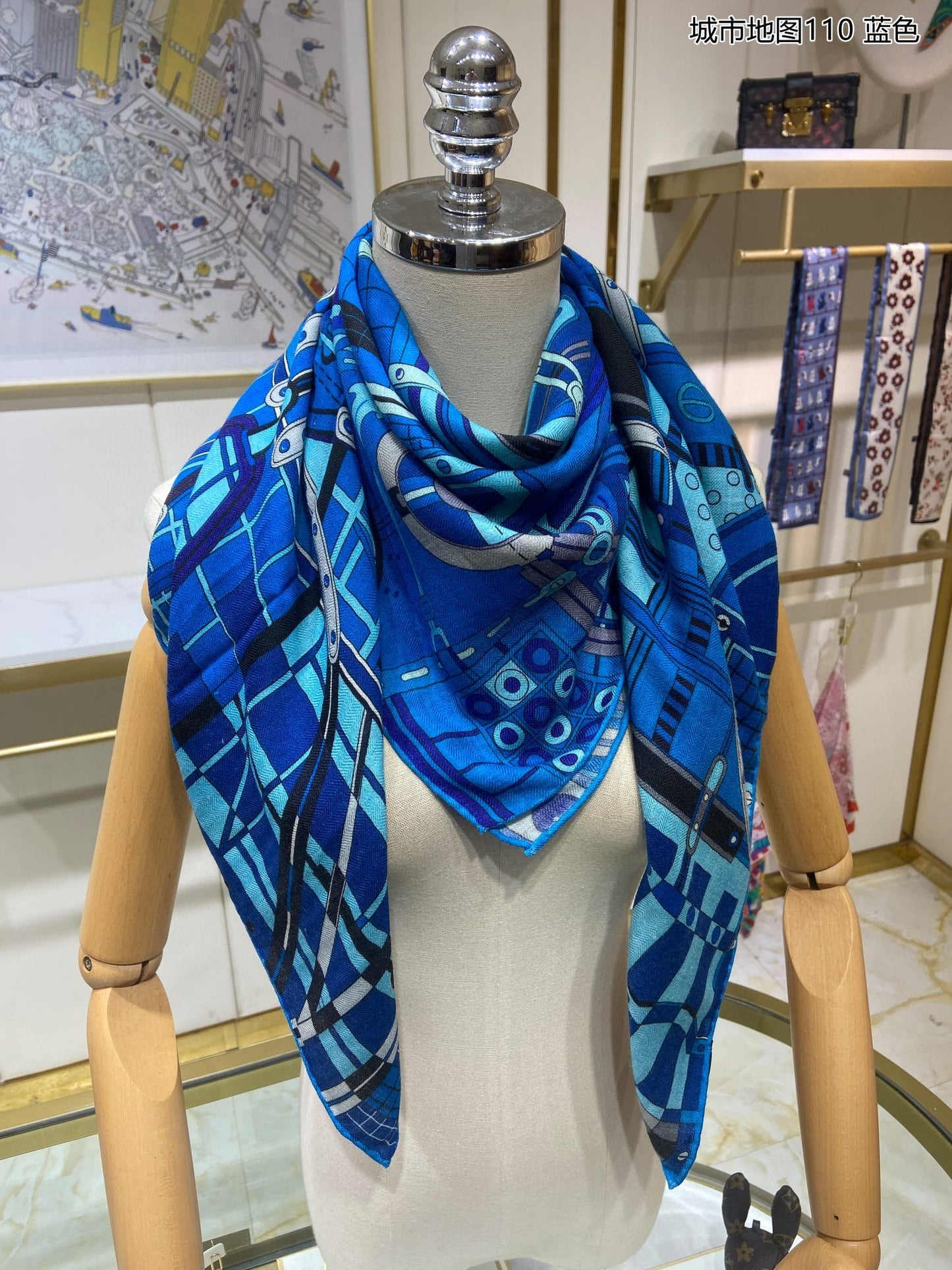 小愛款-城市地鐵圍巾 110*110cm 70%羊絨+30%真絲