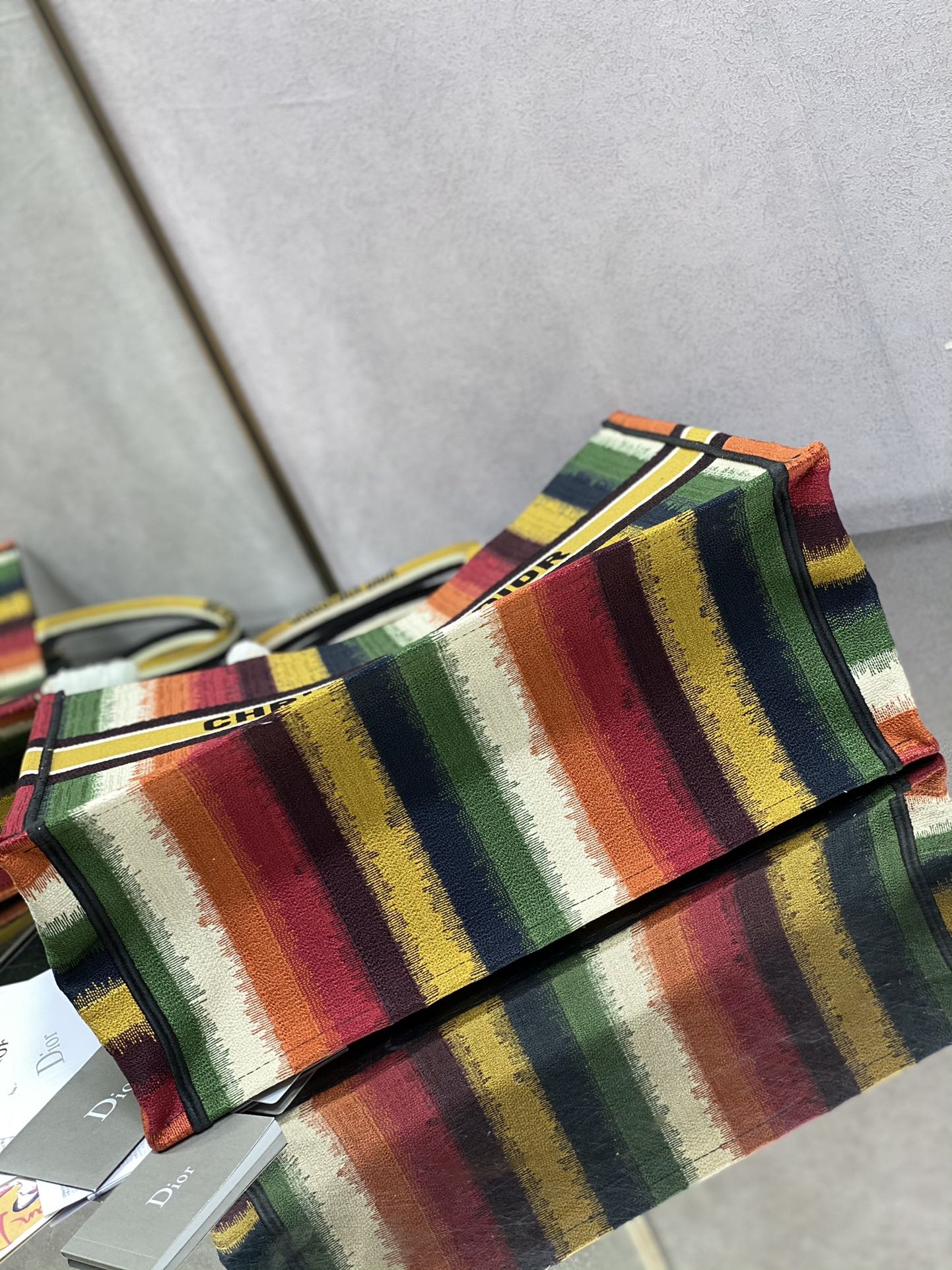 Dior Book Tote-大號41.5cm-彩色條紋