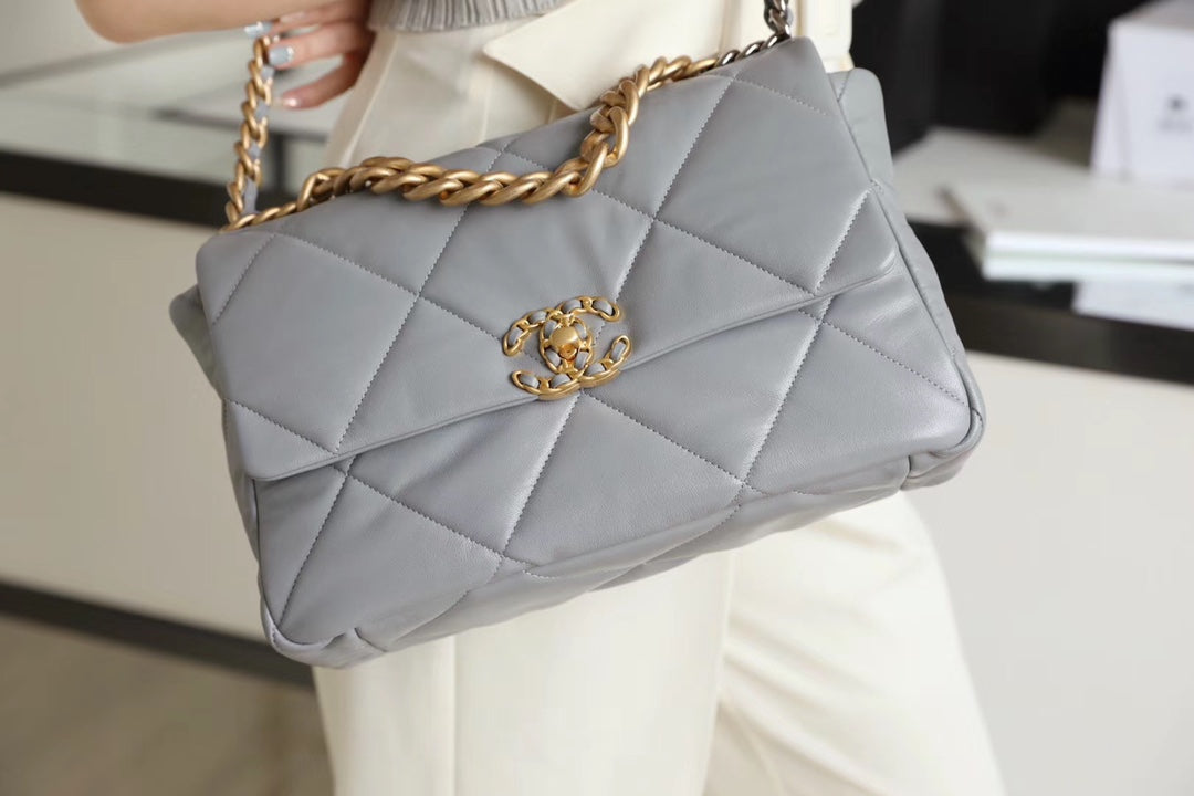 Chanel 19Bag-中號灰色