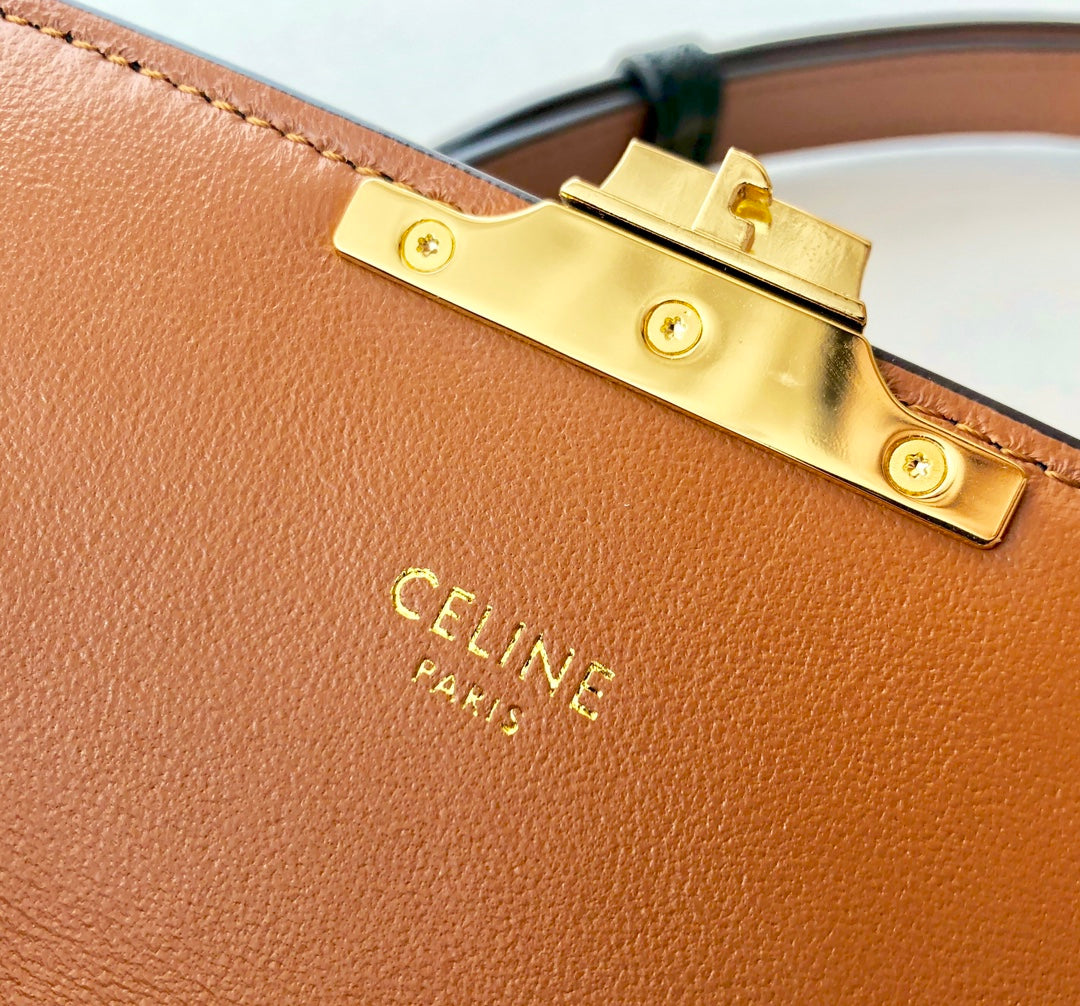 Celine TRIOMPHE NANO TRIOMPHE帆布手袋-黃褐色