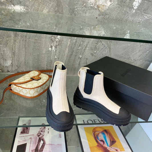 Jil sander-2022新款 帆布短靴 白色