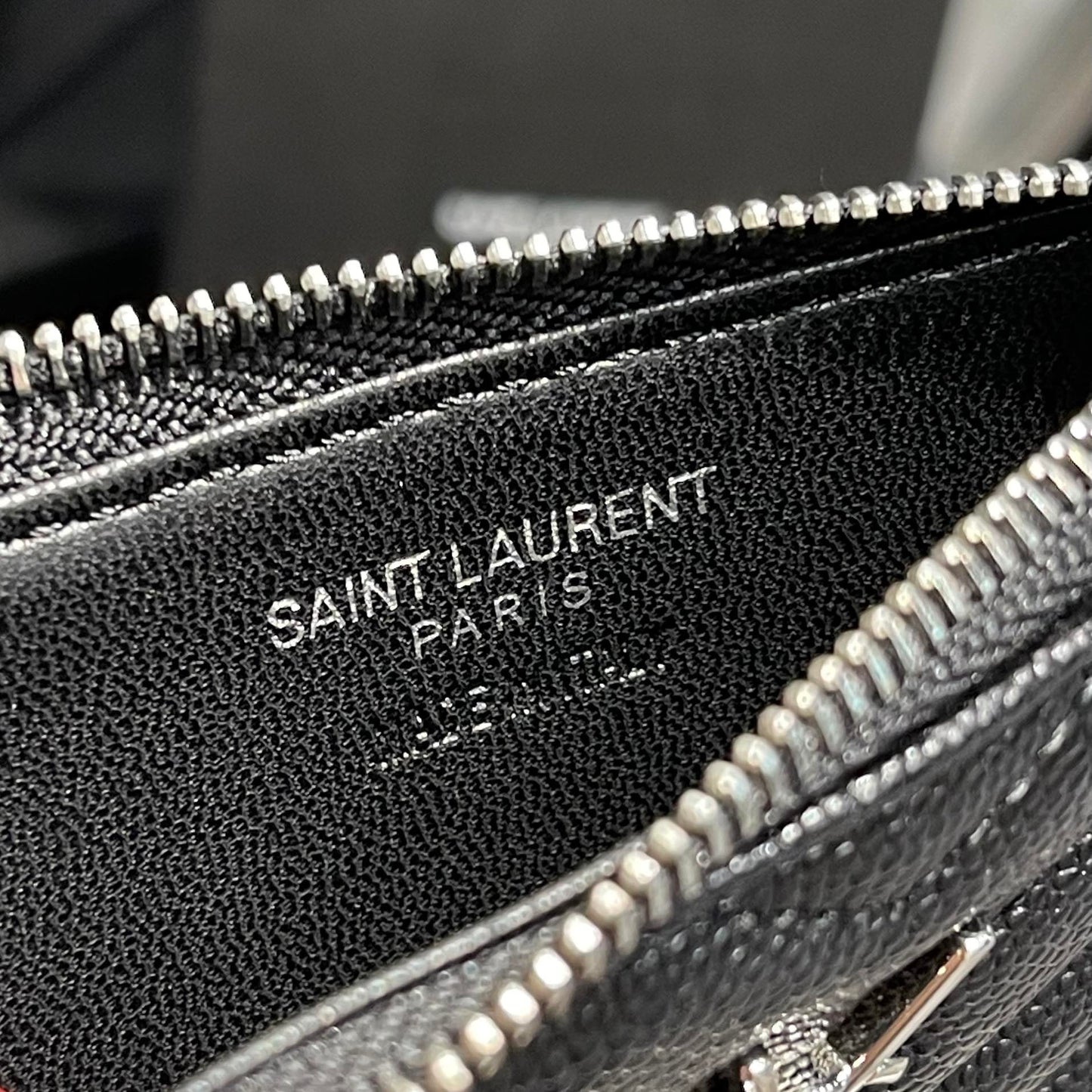 YSL 新品卡包_黑色銀扣