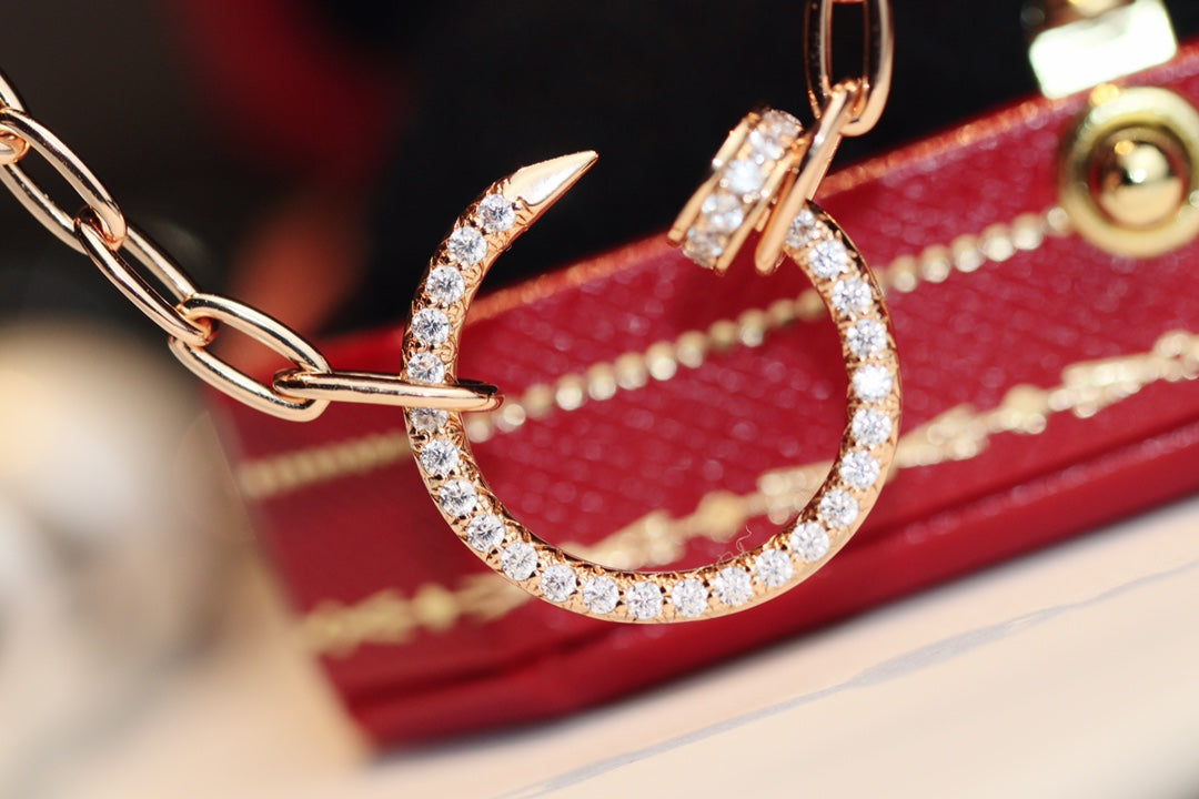 Cartier 釘子項鍊-玫瑰金-滿鑽
