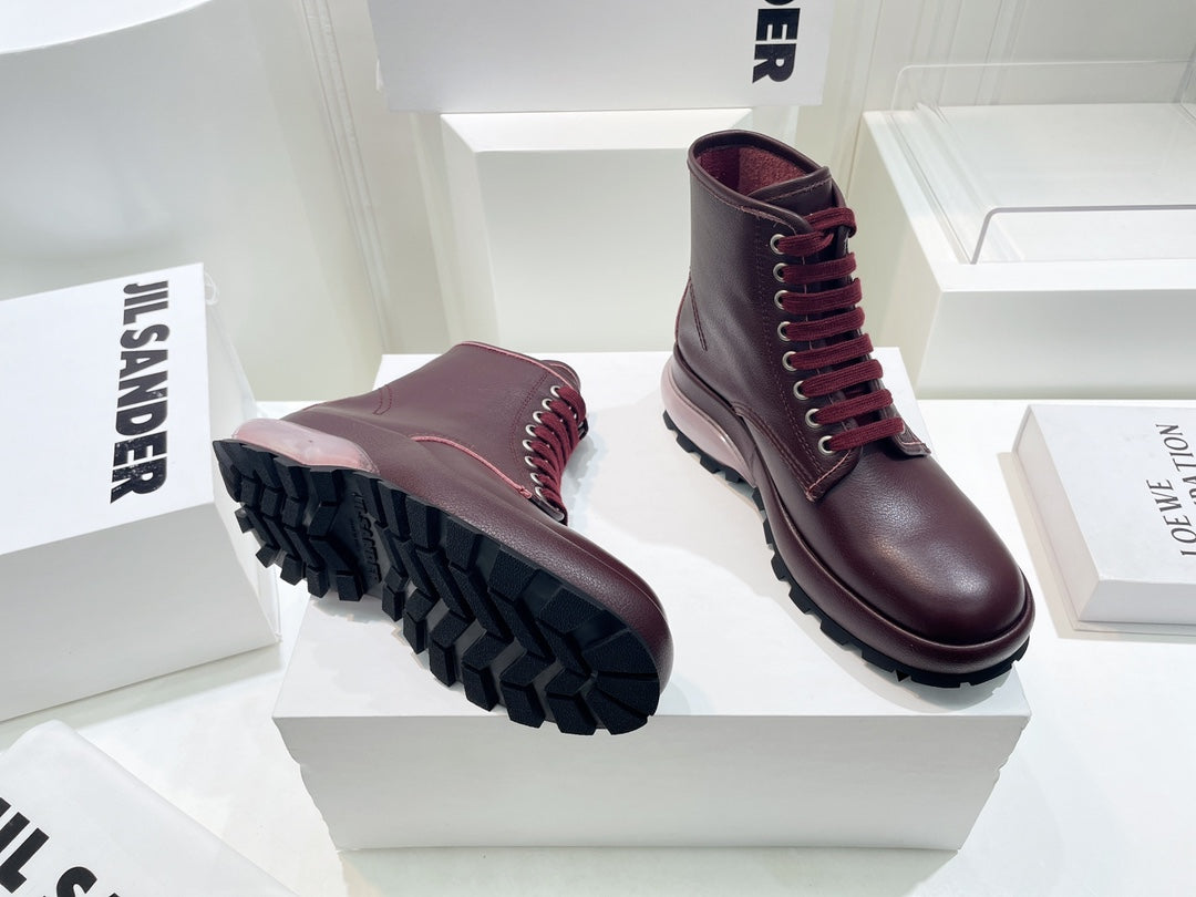 Jil sander-2022秋冬 爆休閒系列 厚底透明跟休閒短靴 情侶款
