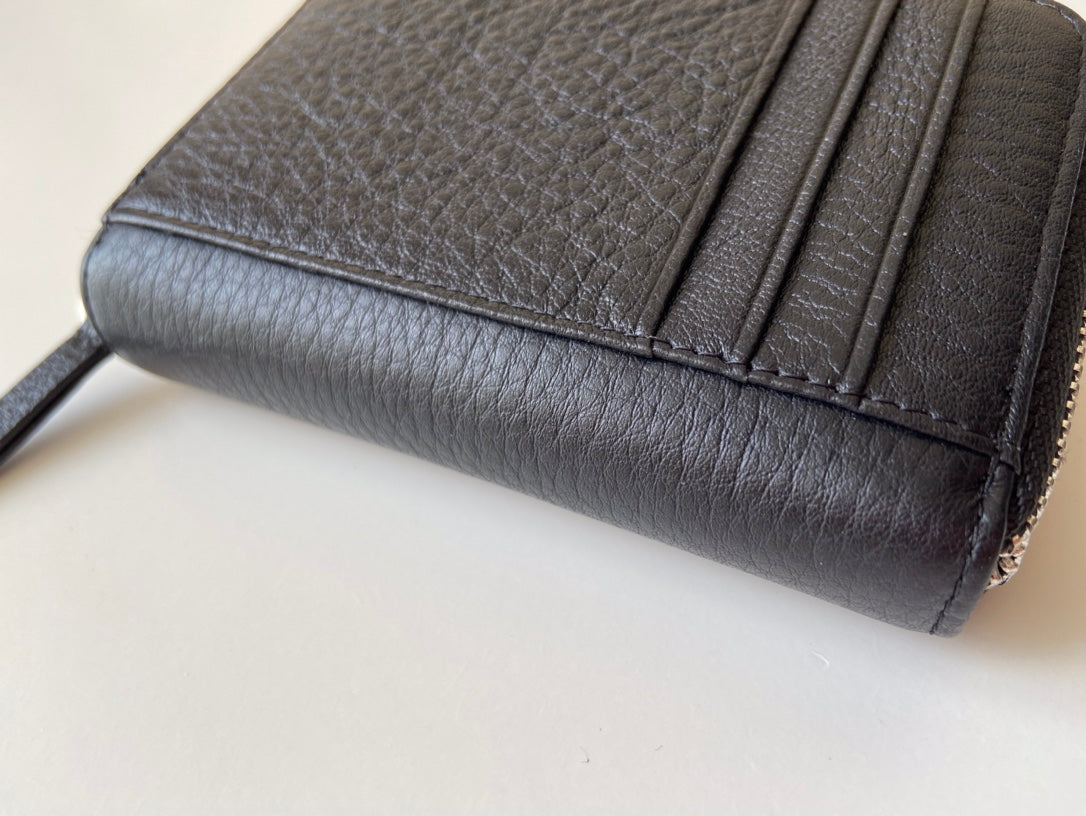 Balenciaga 拉鍊零錢包-荔枝牛皮