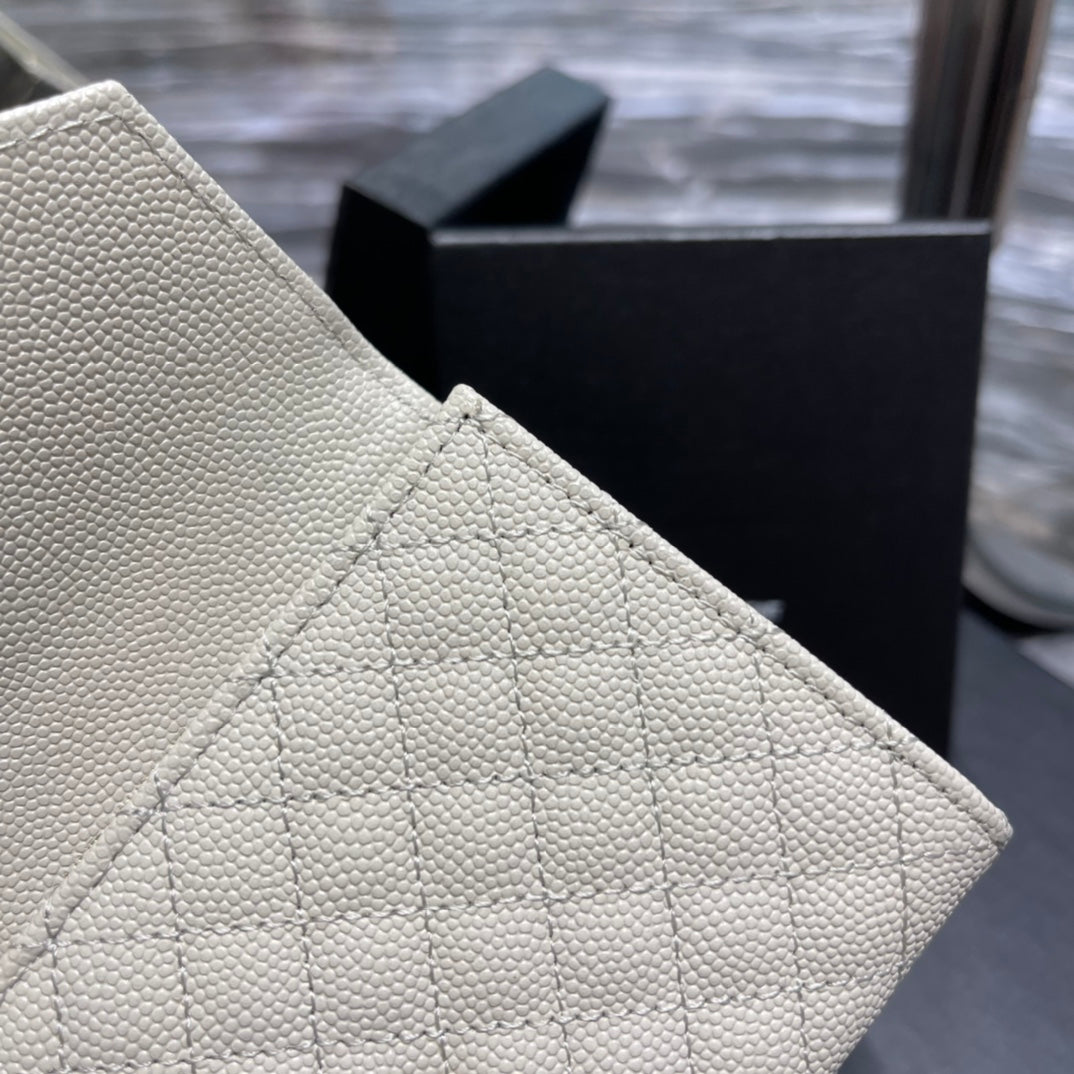 YSL 新品短夾_ 白色金扣