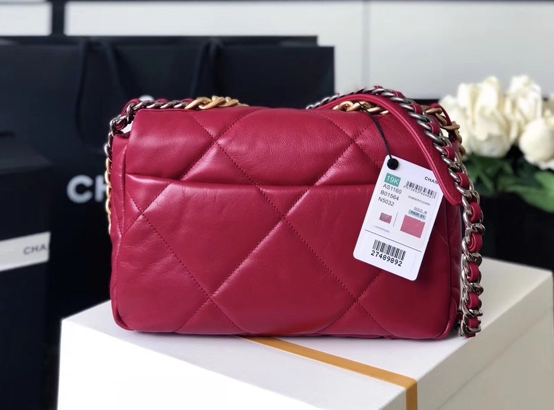 Chanel 19Bag-小號寶石紅