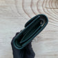 Celine TRIOMPHE 小號亮澤羊皮翻蓋錢包-墨綠