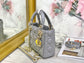 Dior-Mini Lady Dior手袋-三格黛妃-17cm-珠光灰金扣