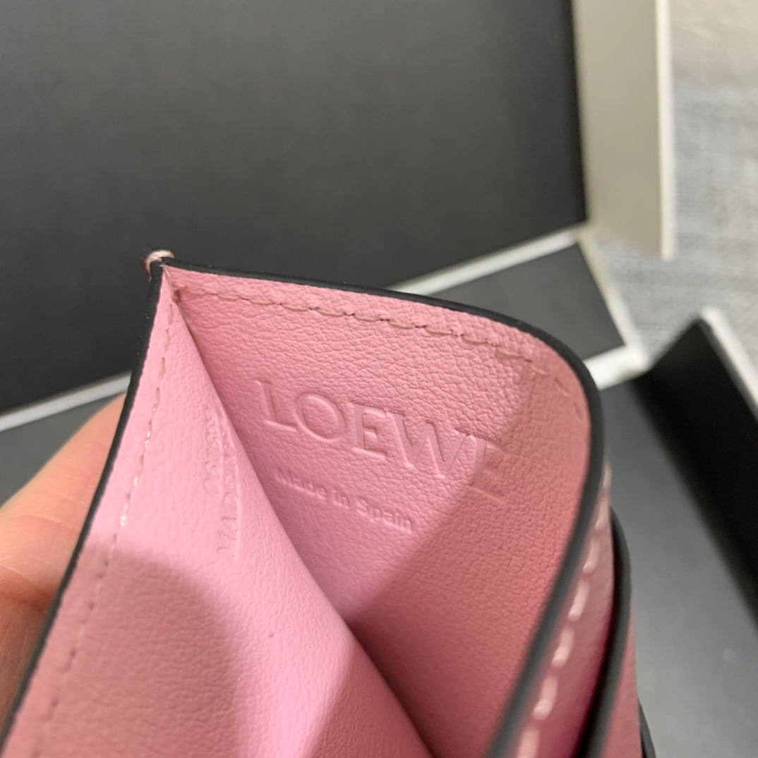 Loewe Plain Card Holder 多色拼接皮革卡包