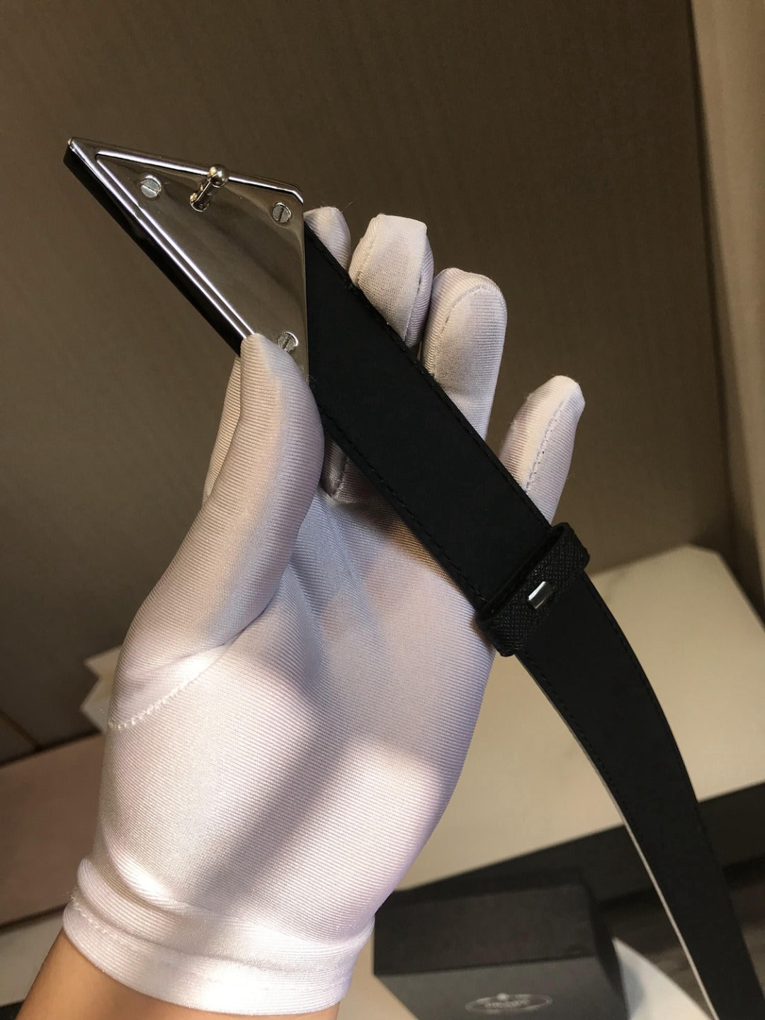 普P家-黑色銀扣皮帶-3.0cm