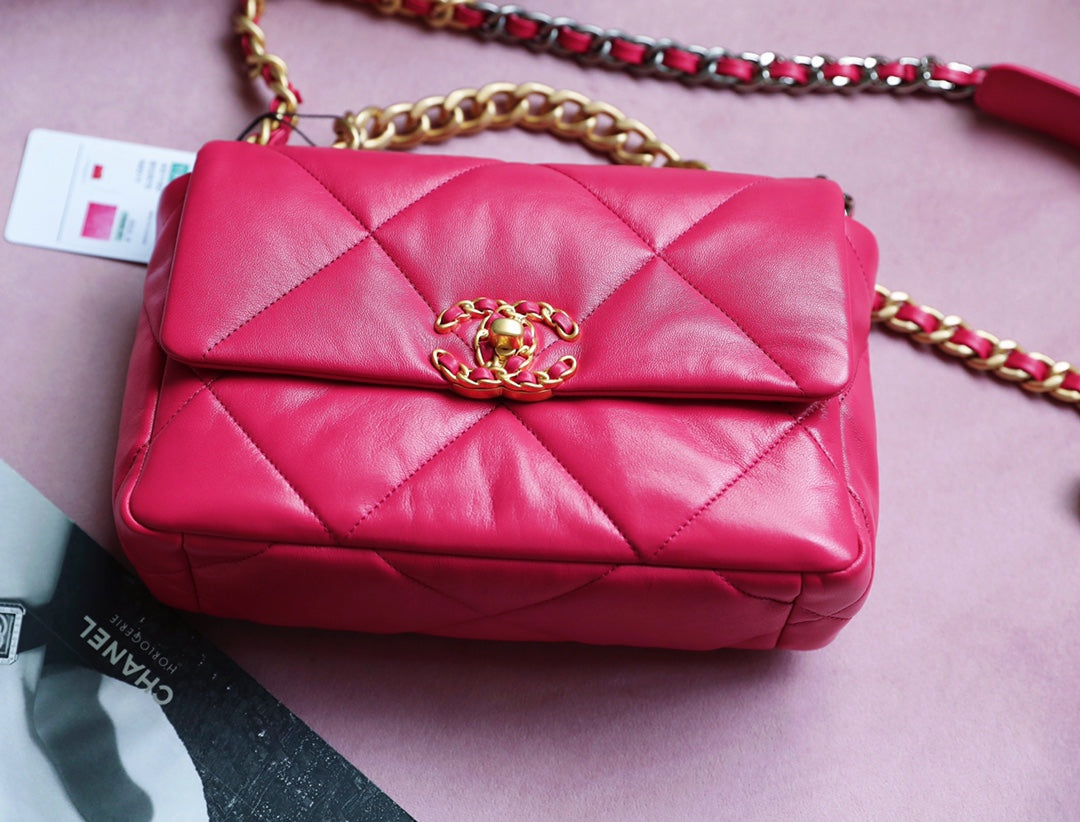 Chanel 19Bag-小號桃紅色