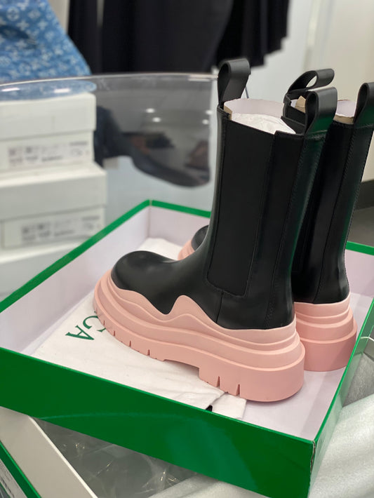 BV鞋-BV 馬卡龍粉 後底長靴