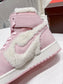N1KE-WMNS Air Jordan 1 男女同款 毛毛款 粉色