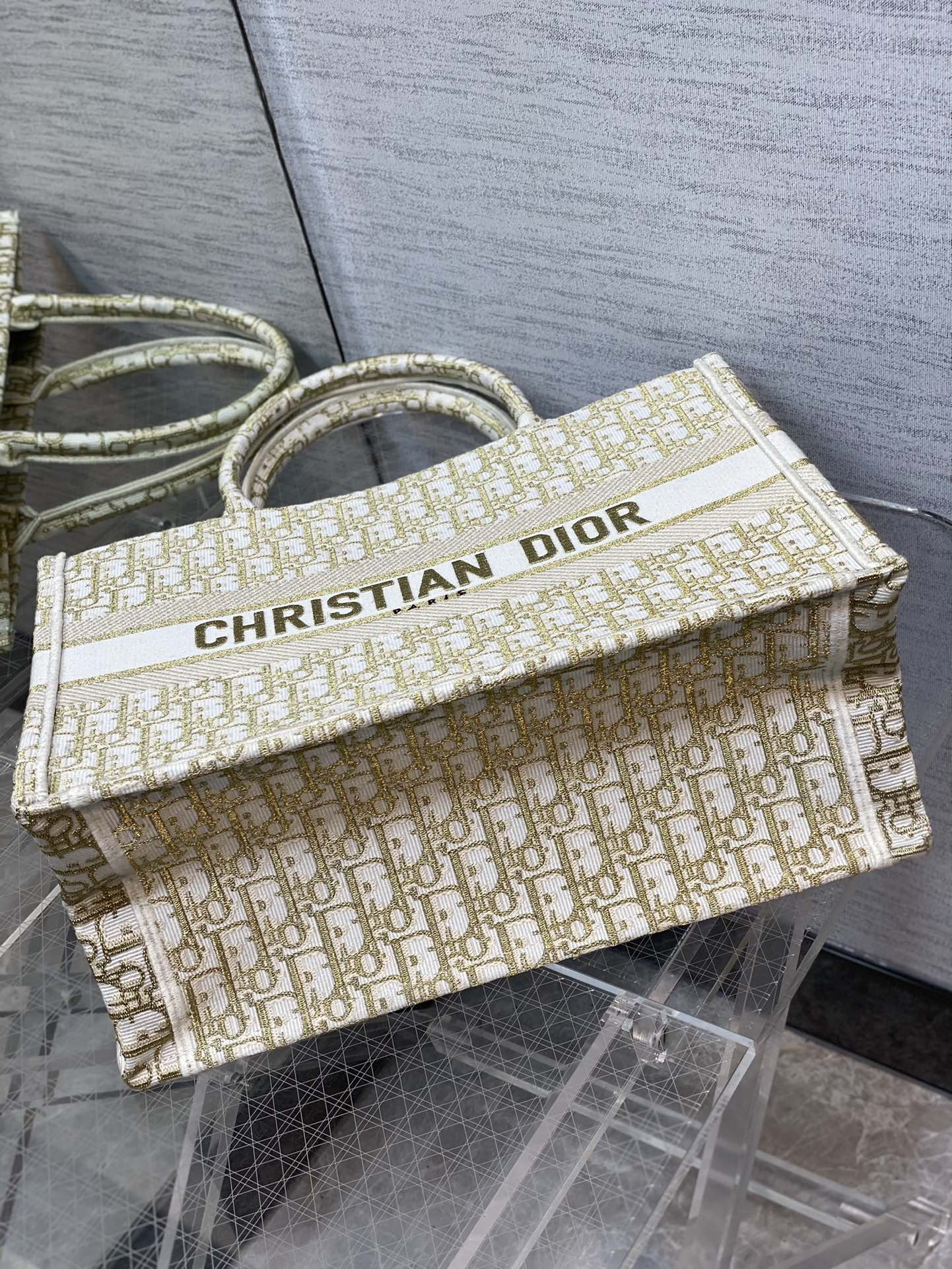 Dior Book Tote-小號36.5cm-金色老花 聖誕限定