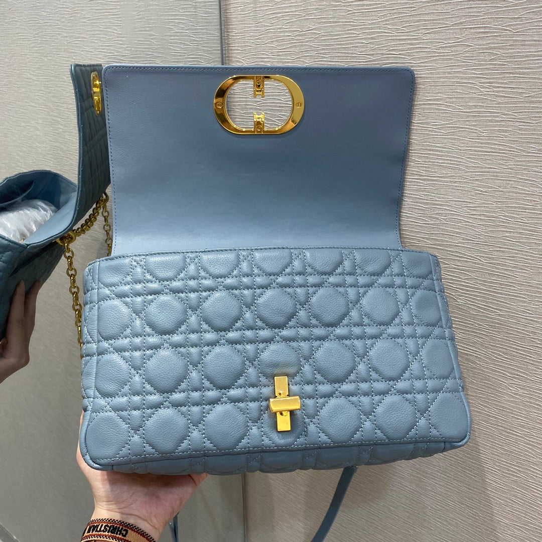 Dior Caro 大號28cm-馬卡龍藍