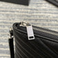 YSL 經典MONOGRAM中號絎縫皮革手包-黑色小牛皮銀扣