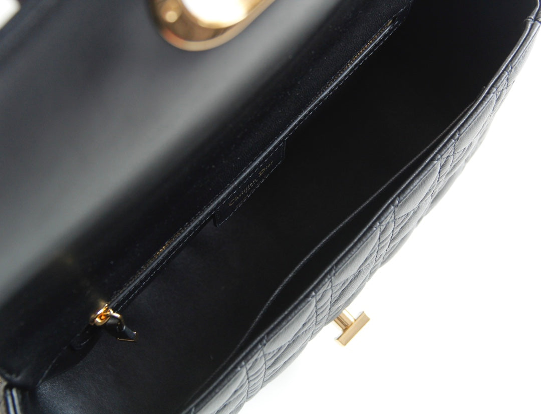 Dior Caro 小號20cm-黑色小牛皮