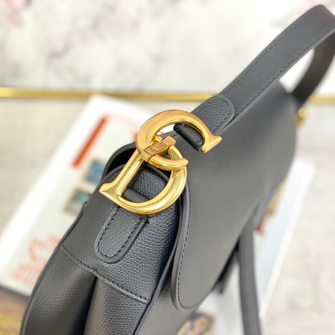 Dior Saddle 馬鞍包-手掌紋-大號黑色-25.5cm