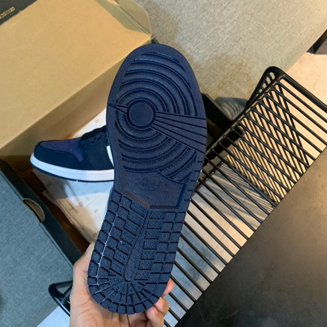 N1K- AJ 1 mid 中筒板鞋 休閒鞋 藍色