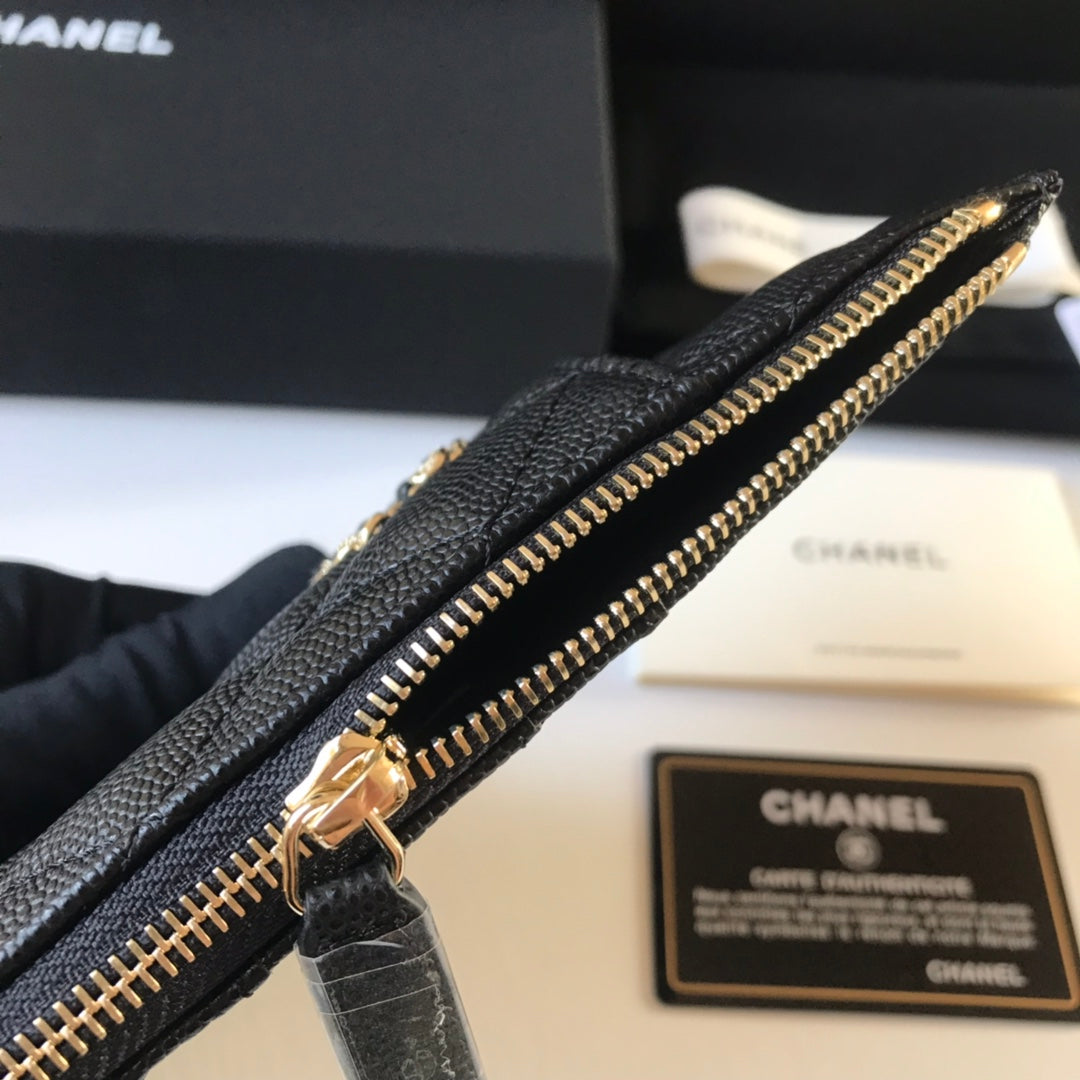 Chanel 拉鍊長夾卡包-扁長夾