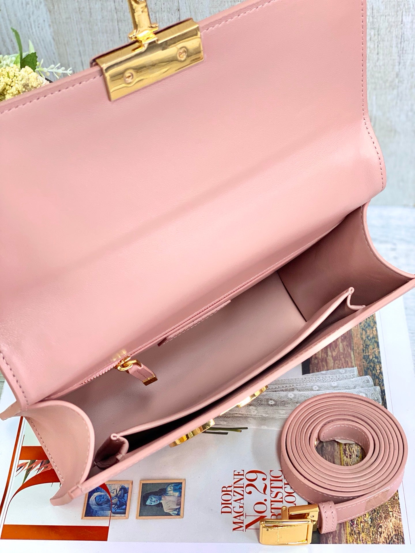 Dior 蒙田 30 Montaigne系列-24cm-牛皮平紋-粉色