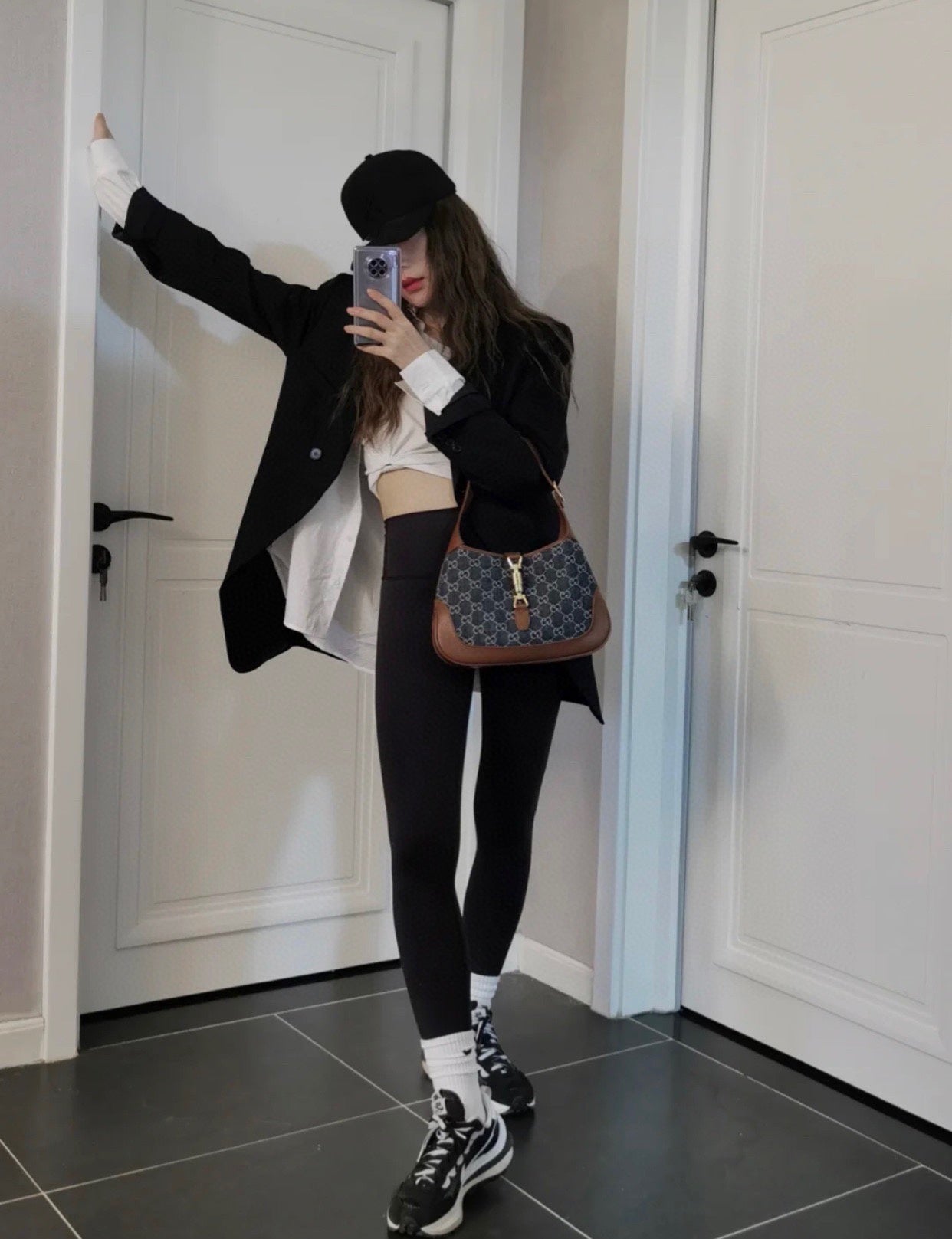 古G家-經典 Jackie 牛仔丹寧帆布手袋-腋下包