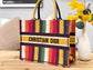 Dior Book Tote-小號36.5cm-多色條紋