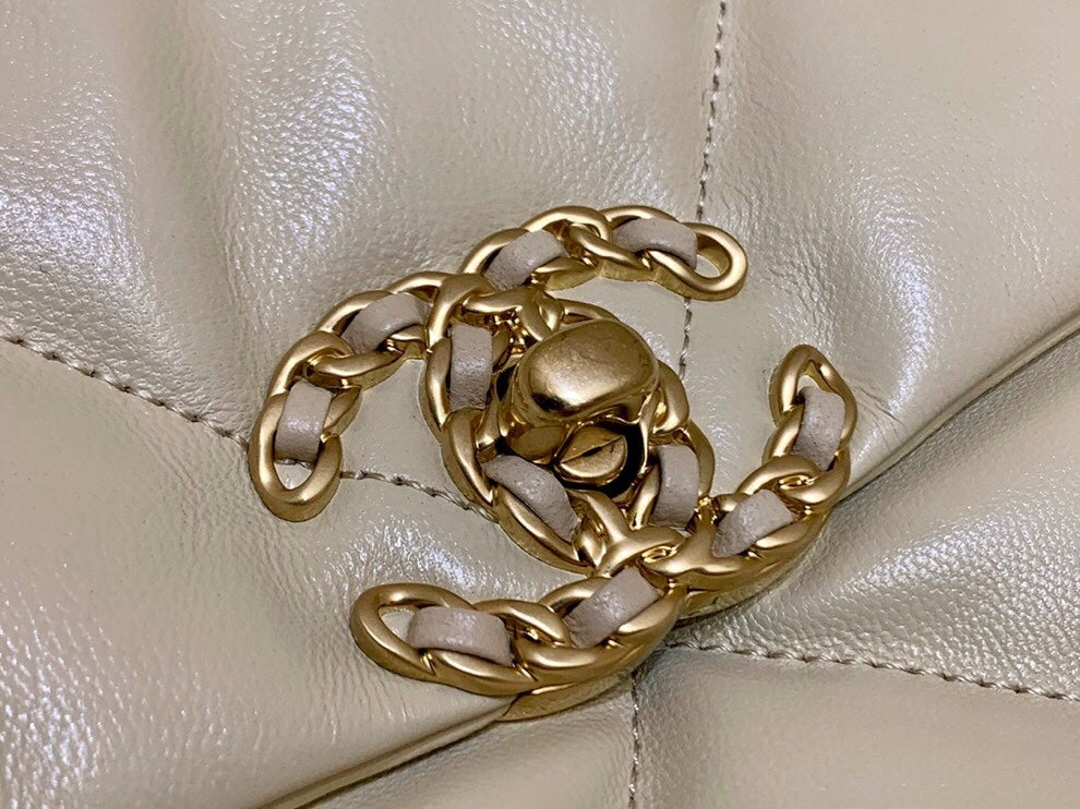 小香家-19Bag 米色金扣 中號