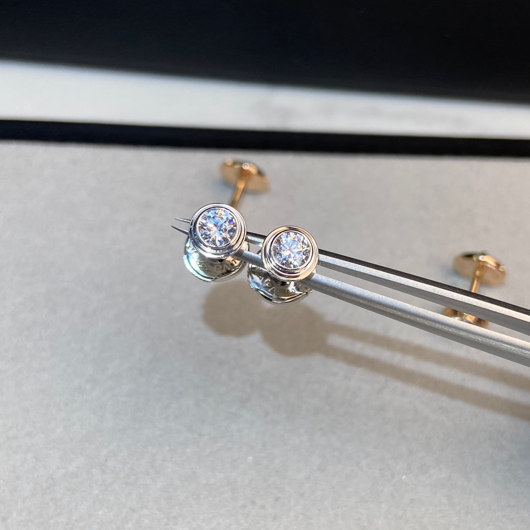 Cartier 20分單鑽耳環