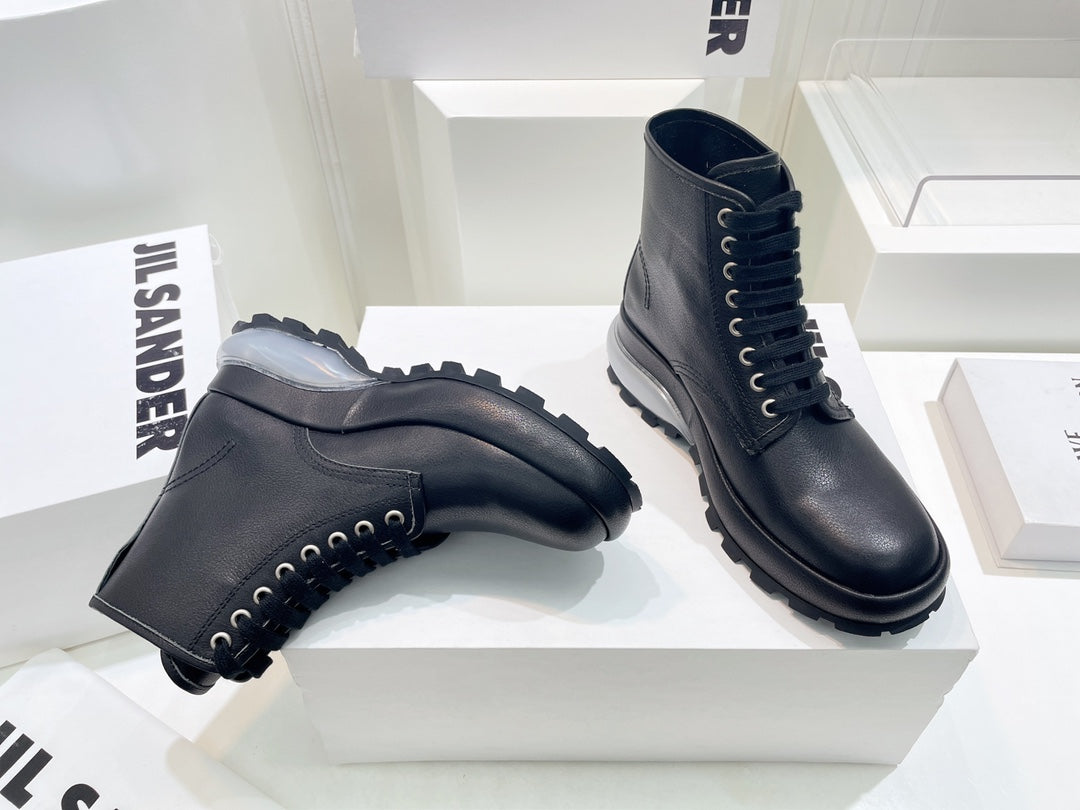 Jil sander-2022秋冬 爆休閒系列 厚底透明跟休閒短靴 情侶款