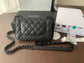 Chanel WOC-黑色球紋牛皮-黑扣