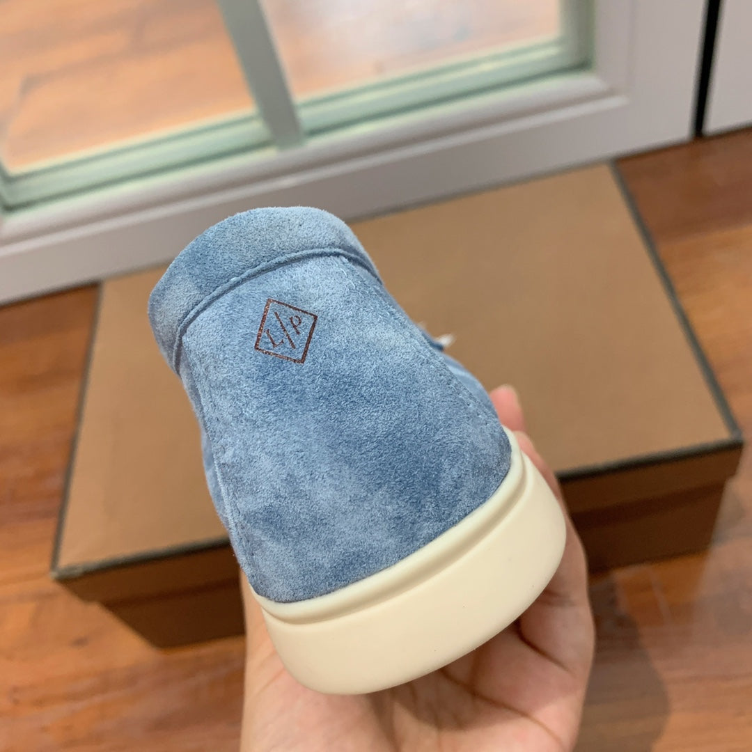 Loro p1ana-羊絨復古平底鞋 藍色