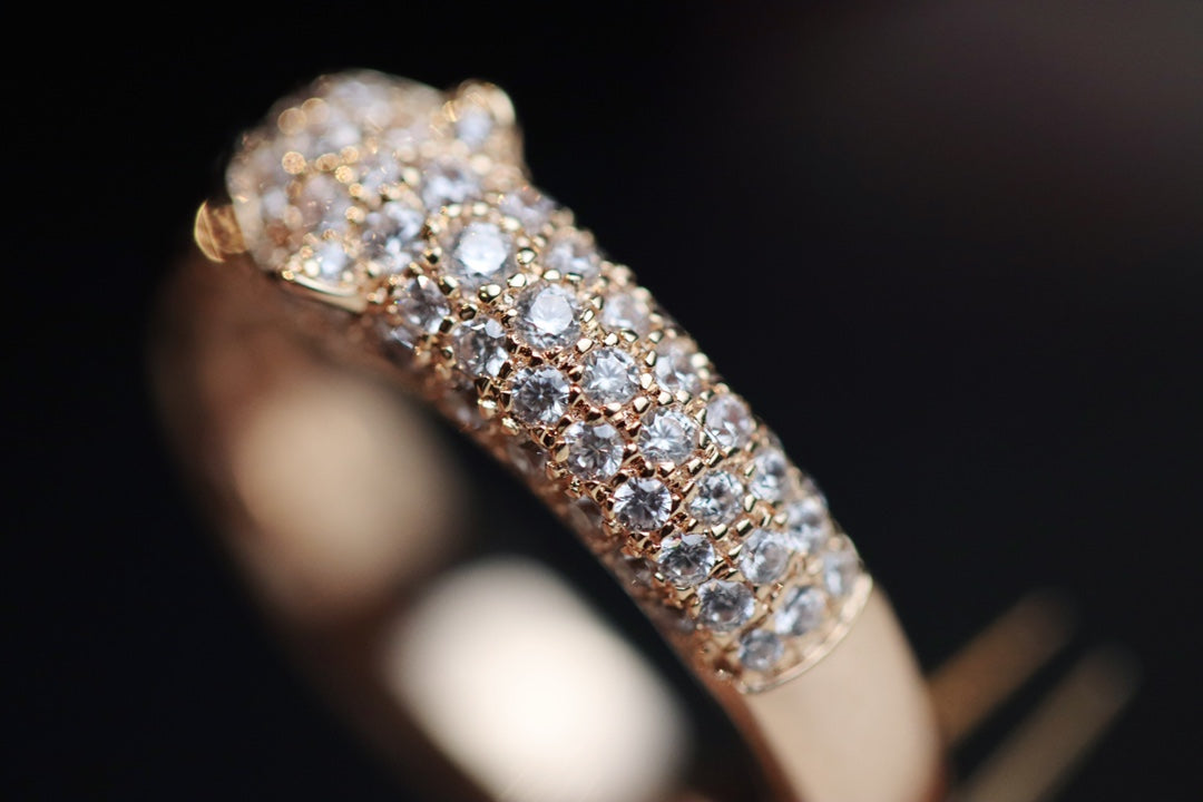 Cartier 美洲豹系列-玫瑰金半鑽-祖母綠