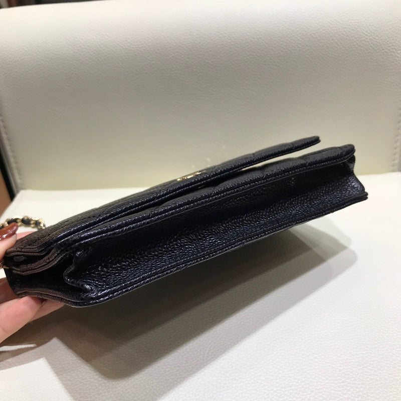 小香家-經典WOC-19cm 黑色荔枝皮金扣