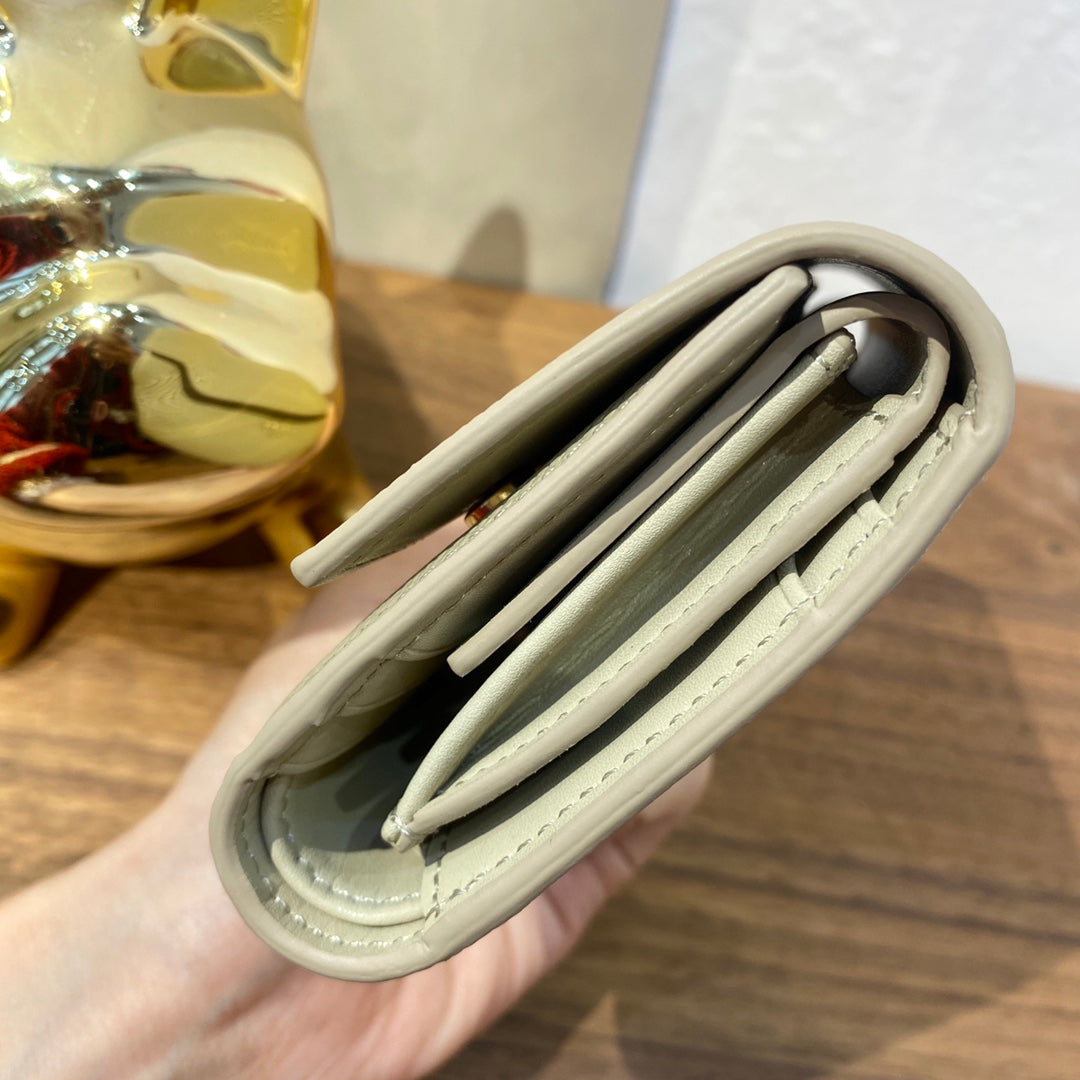 Celine STRAP 小號粒面三折短夾