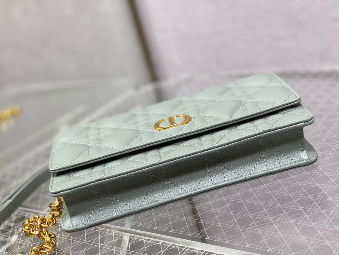 Dior-Caro 菱格紋 小牛皮 鍊條包