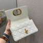 Dior Caro 小號20cm-白色小牛皮