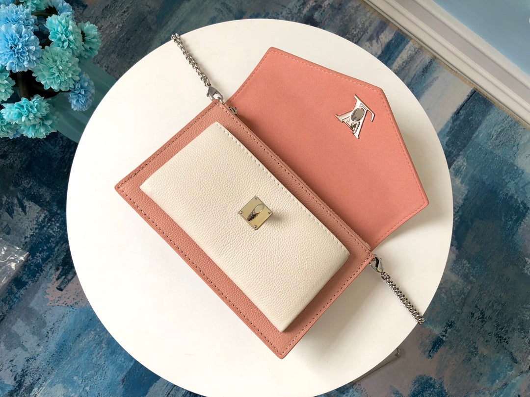 M63980 路L家-POCHETTE MYLOCKME 鏈條包 粉色