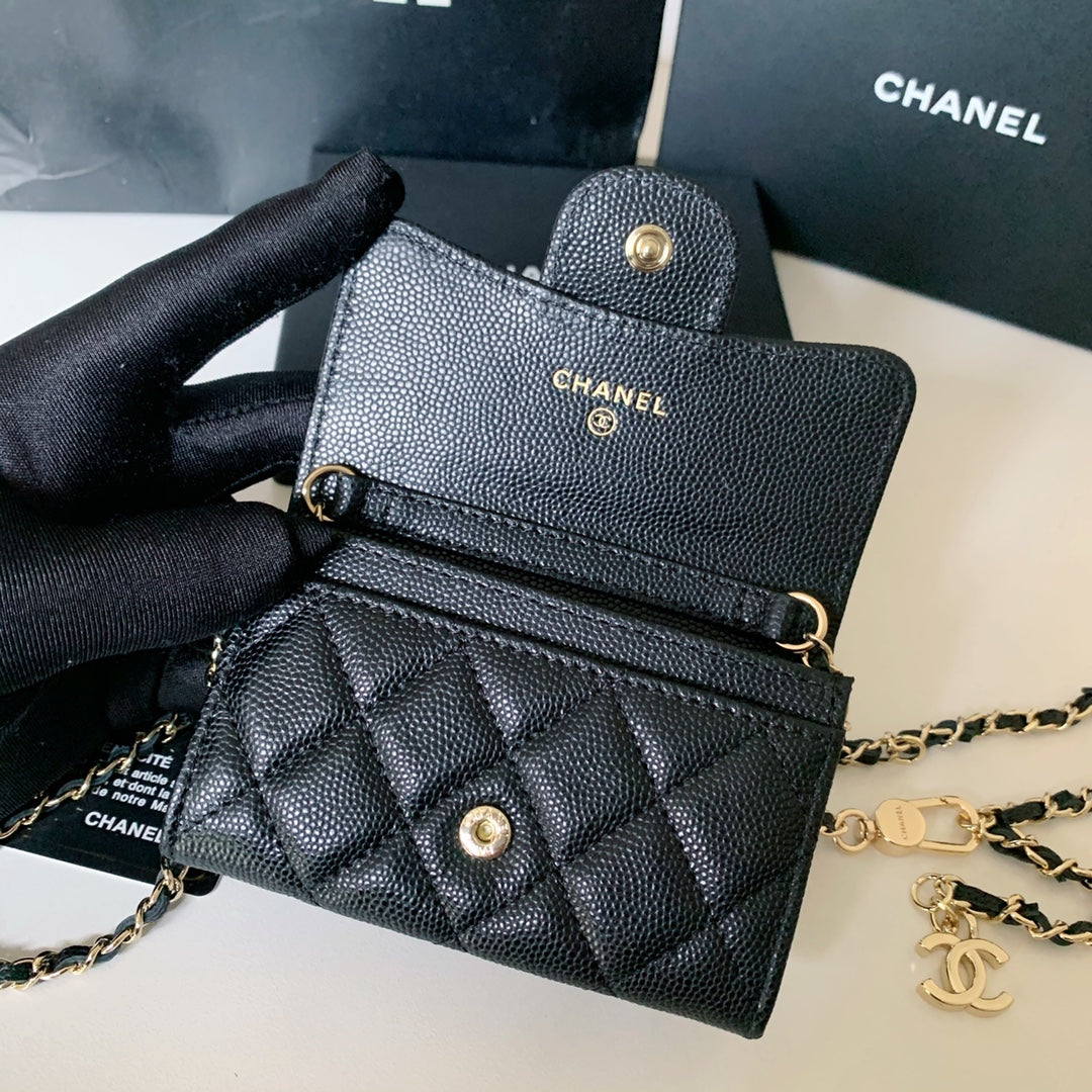 Chanel CF鏈條零錢卡包