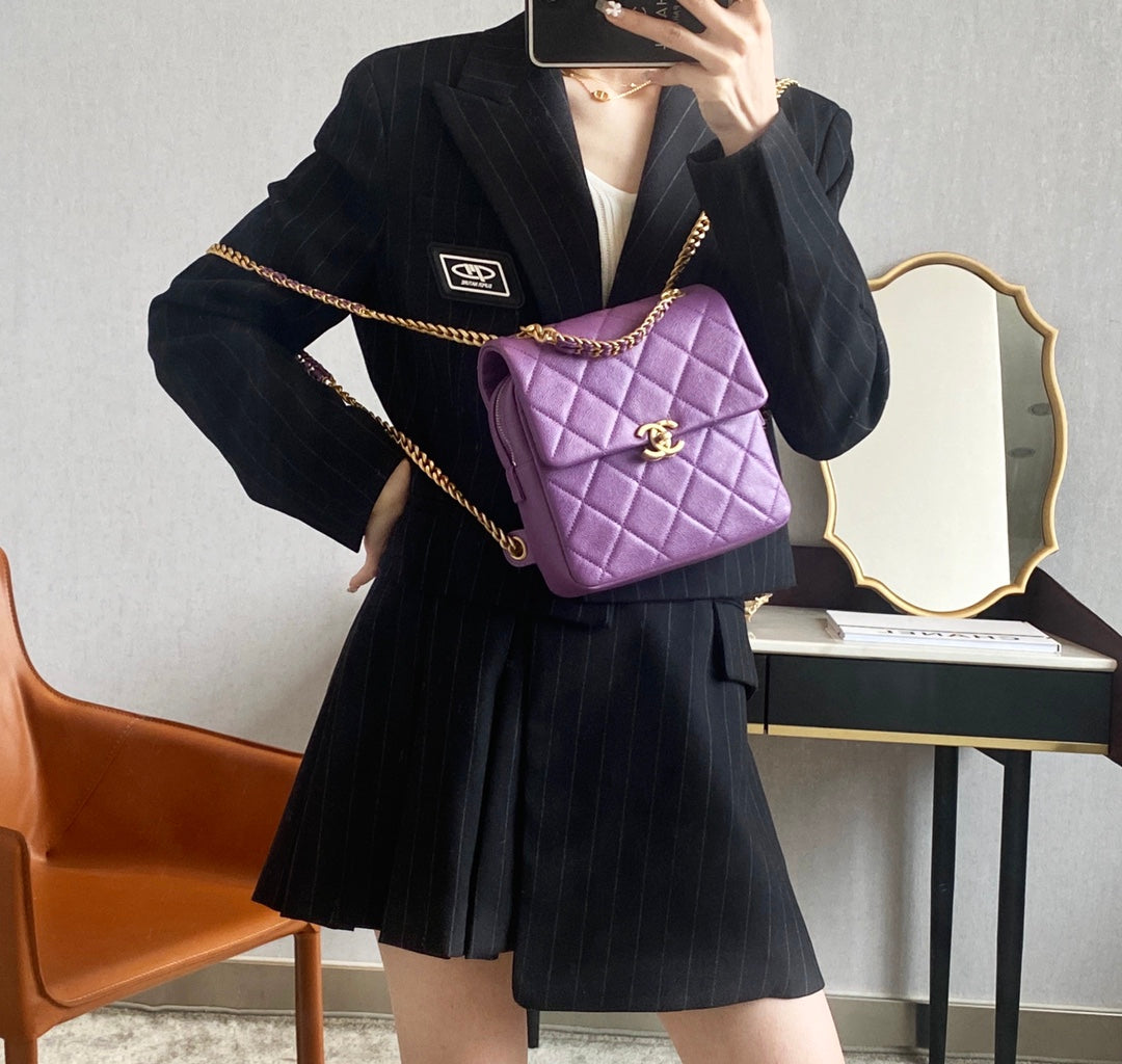 小香家-2022春夏 復古雙肩背包 20cm