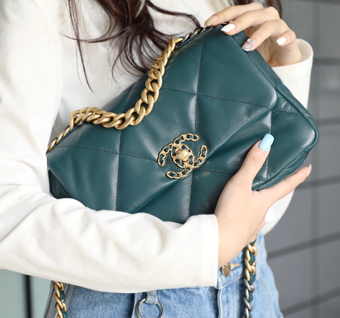 Chanel 19Bag-小號墨綠色